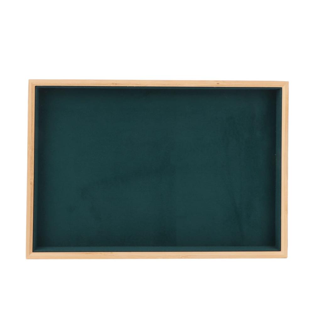 Hochwertiges Schmucktablett Organizer aus kratzfestem Flanell & klassischem Holz für Schmuckaufbewahrung in eleganter Grün-Optik! Entdecken Sie jetzt