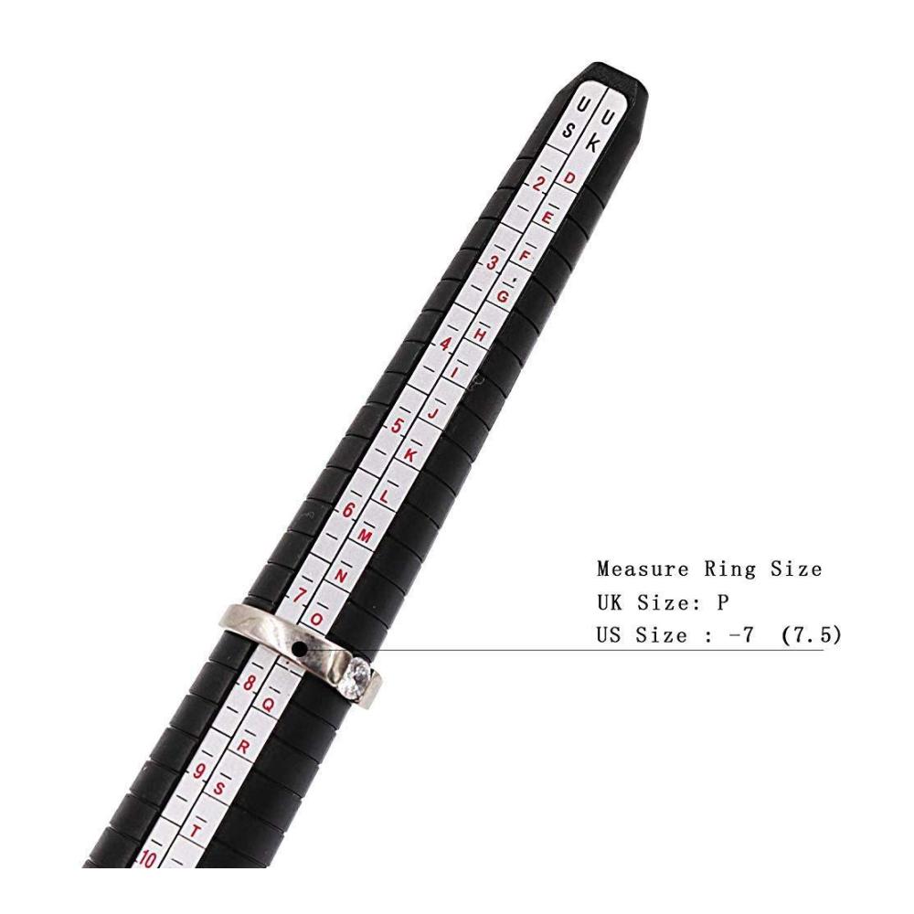 Präziser Ringgrößenmesser 1 Stück Set mit UK-Größenmaßstab Fingermaßband und Dorn für perfekte Passform. Ideales Schmuckwerkzeug für genaue Ringgrößen und -durchmesser