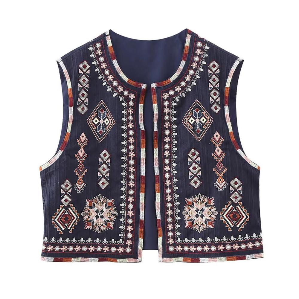 Edle Damen-Strickjacke Vintage-Stickerei Blumenmuster & stilvolle Offenheit. Kuschelig und trendig zugleich! Jetzt zugreifen und stilvoll bleiben