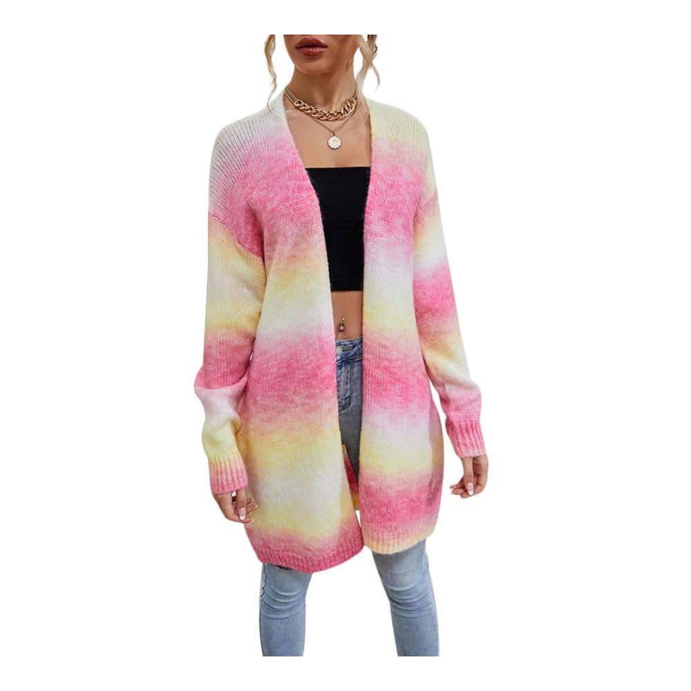 Entdecke den perfekten Style mit unseren vielseitigen Damen-Strickjacken! Langärmelig und in Regenbogenfarben gehalten sind sie ein Must-Have für jede Garderobe. Jetzt shoppen und stilvoll bleiben