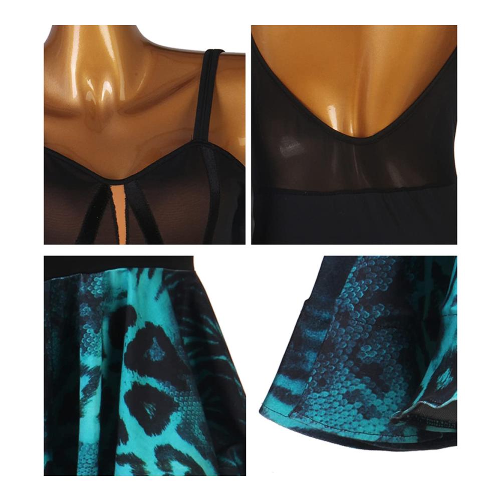 Entzückendes Damen-Latein-Tanzkleid Raffiniertes Schwarz Rückenfrei Perfekt für Ballsaal Salsa & Walzer. Exquisites Design für Tanzwettbewerbe & Training. Jetzt sichern