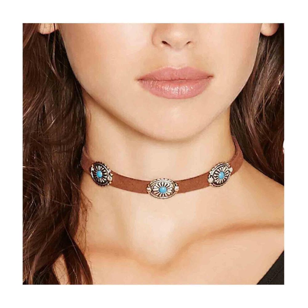 Die Allerweltsschönsten Ketten Allereya Böhmenscher Türkis-Lederschmuck für den authentischen Native-American-Look