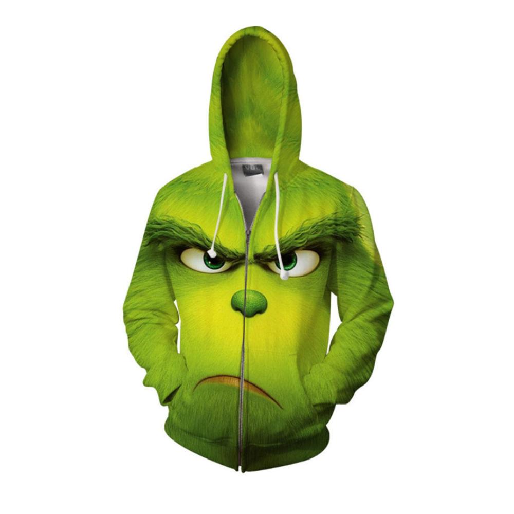 Entdecken Sie den ultimativen Grinch Style mit unserem 3D-Druck Sweatshirt! Perfekt für Weihnachten & Festivals die Kapuzenjacke verleiht jedem Mann einen coolen Look. Jetzt zugreifen