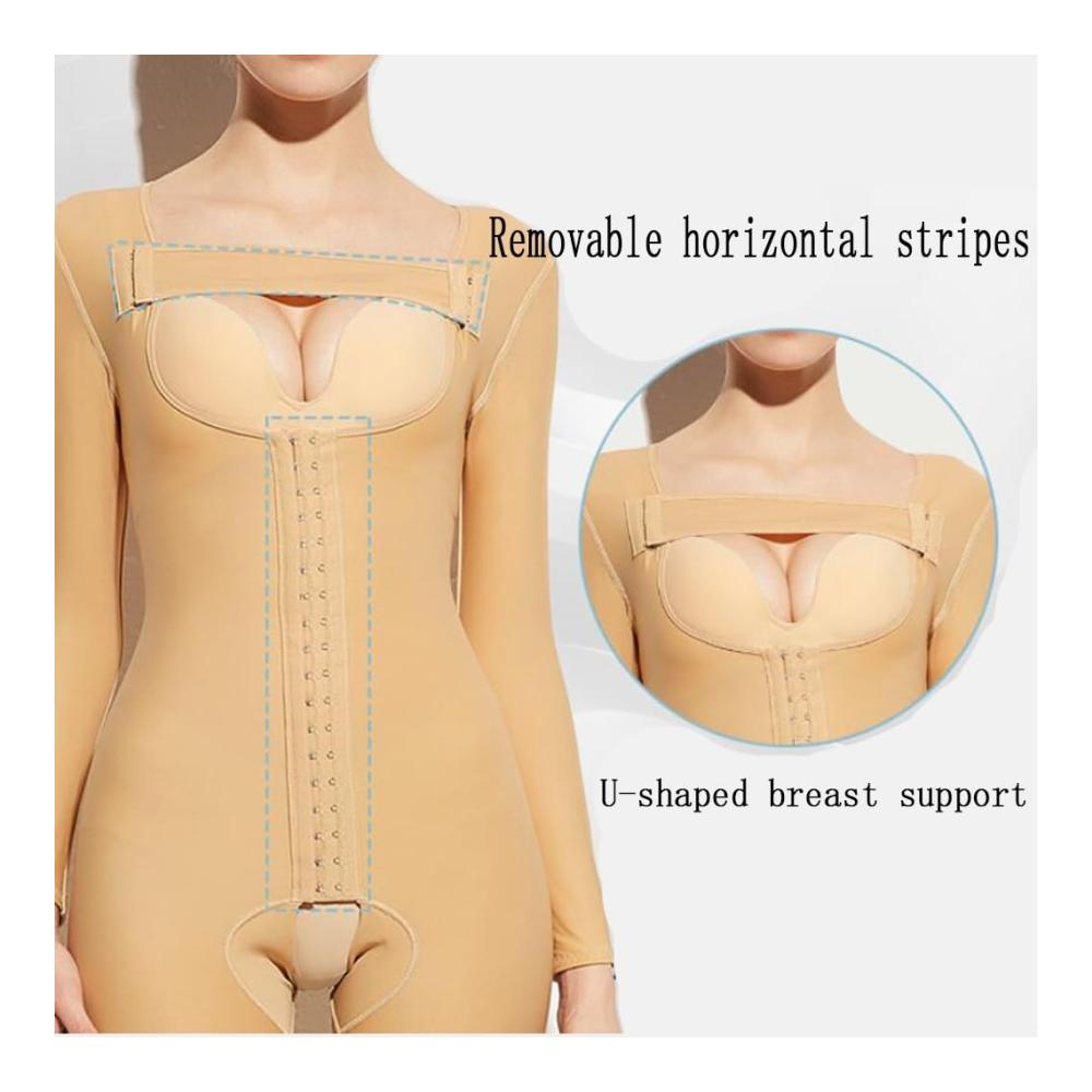 Ultimative Formgebung Damen Full Body Shaper für Tummy Control Liposuktion Compression Postpartum Butt Lift & Waist Trainer mit offener Schrittpartie
