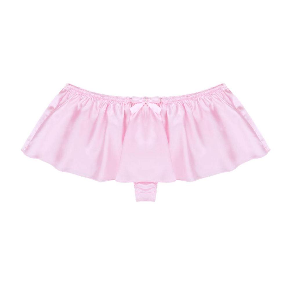 Erleben Sie ultimative Eleganz Glänzende Satin-Sissy-Rockleder mit Schleifchen-Thongs für Herren. Verführerische Strings für jeden Geschmack. Jetzt entdecken