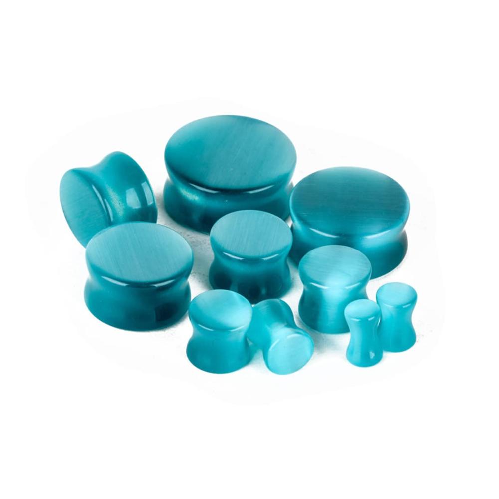 Entdecke die Geheimnisse des Tunnels 2 Paar Ohr-Plugs mit Katzenaugen-Steinen und schwarzer Onyx - Perfekte Ohrdehner für einzigartige Piercings
