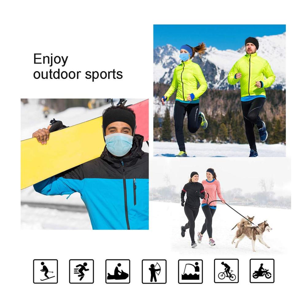 Sport-Stirnbänder 3er-Pack Warm Fleece Stirnbänder mit Knopf für Damen und Herren - Perfekte Winddichte Ohrenwärmer zum Skifahren Joggen Fahrradfahren und Motorradfahren