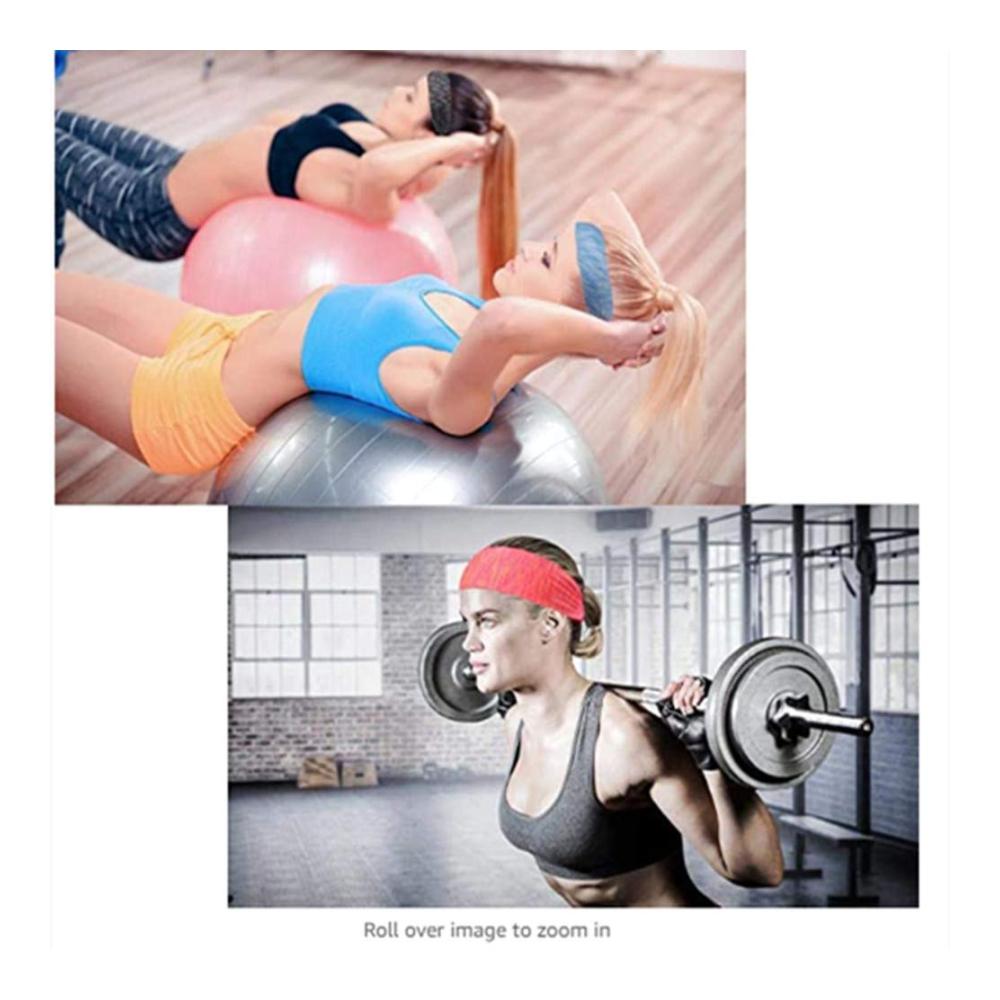 Schweißabsorbierendes Sport-Stirnband für Damen und Herren - Kopfband für Damen und Herren aus rutschfestem elastischem Material mit Anti-Rutsch-Streifen