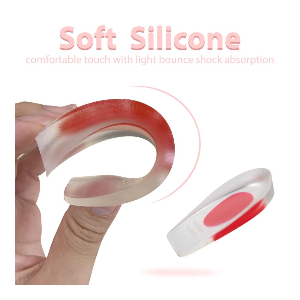 Orthopädische Gel-Silikon-Fersenpolster Ultimativer Komfort für schmerzende Fersen Knochensporn & Achillessehne. Schockabsorption & Unterstützung für jeden Schritt! (Rot 2 Stück