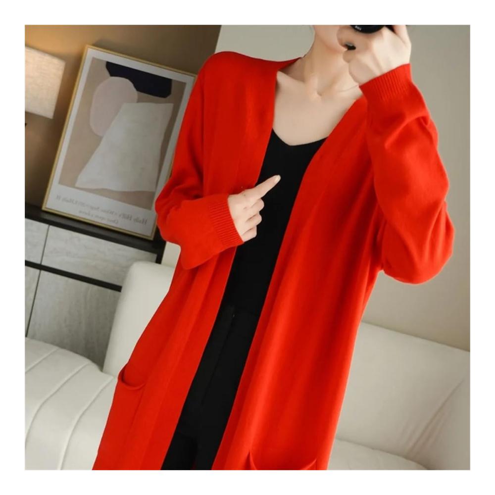 Einzigartiger Damen Pullover Stilvoller V-Ausschnitt Strickcardigan für Herbst und Winter