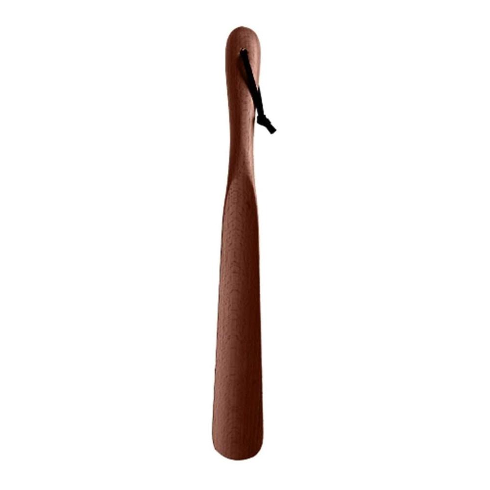 Entlasten Sie Ihre Füße mit Eleganz und Komfort Premium-Holz-Schuhlöffel mit langem Griff und Rindslederband ideal für Kinder und Senioren. Glatt und mühelos einsteigen