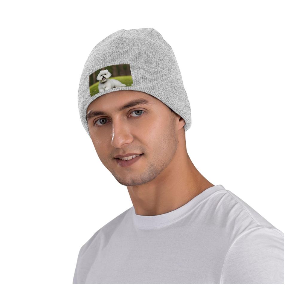 Behagliche Strickmütze mit entzückendem Bichon-Frisé-Design | Wintermütze für Damen & Herren | Warme Skimütze mit weicher Textur | Stilvoll durch die kalten Tage