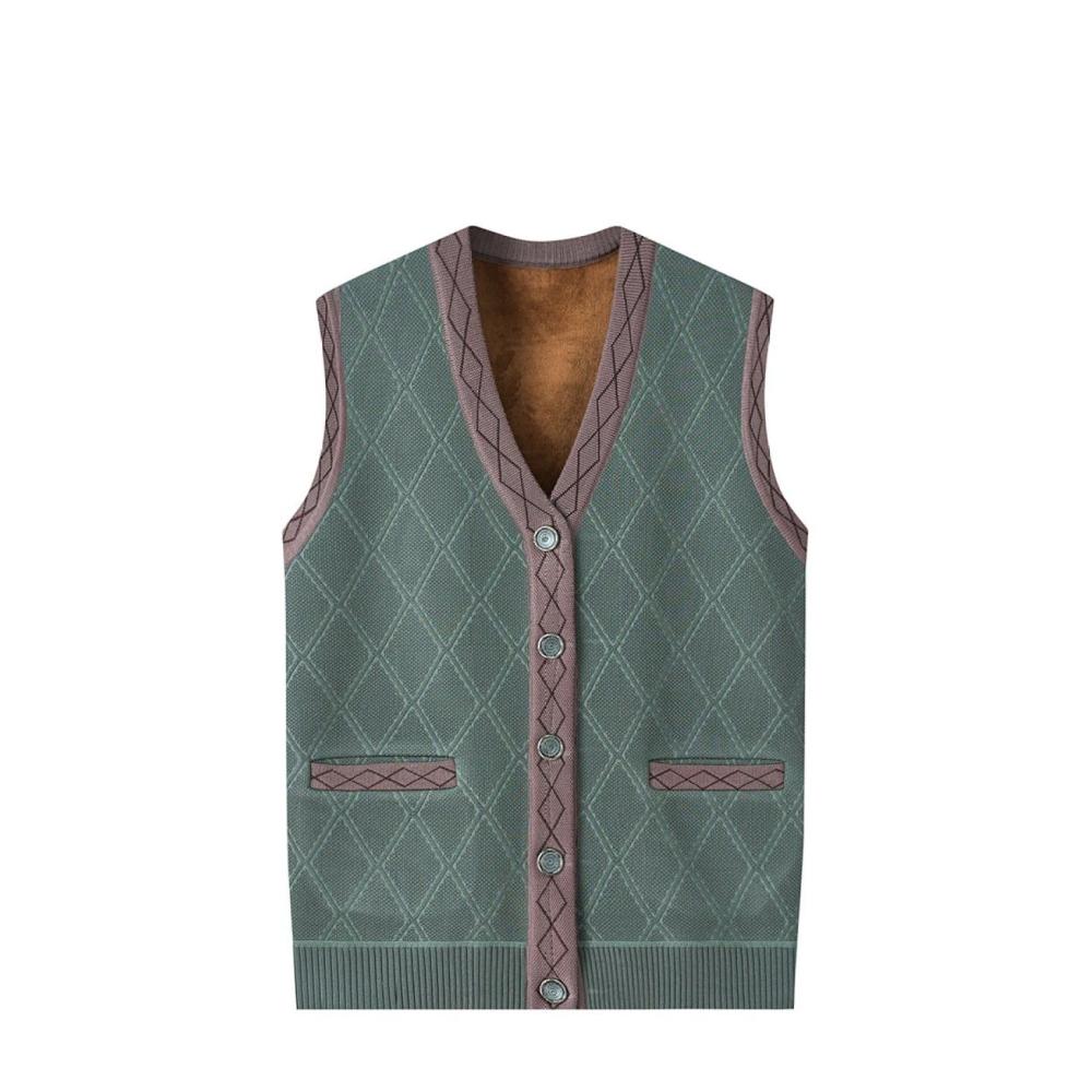 Elegante Strickjacken Trendige Damenweste mit V-Ausschnitt ärmellos und locker geschnitten. Perfekte Winterjacke und Oberbekleidung für stilvolle Mütter