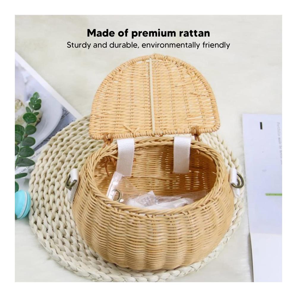 Authentische Vintage-Schultertasche Handgewebte Rattan-Tasche für Damen. Perfekt für Camping Fotografie und stilvolles Reisen. Jetzt zugreifen und den Sommer mit Stil genießen