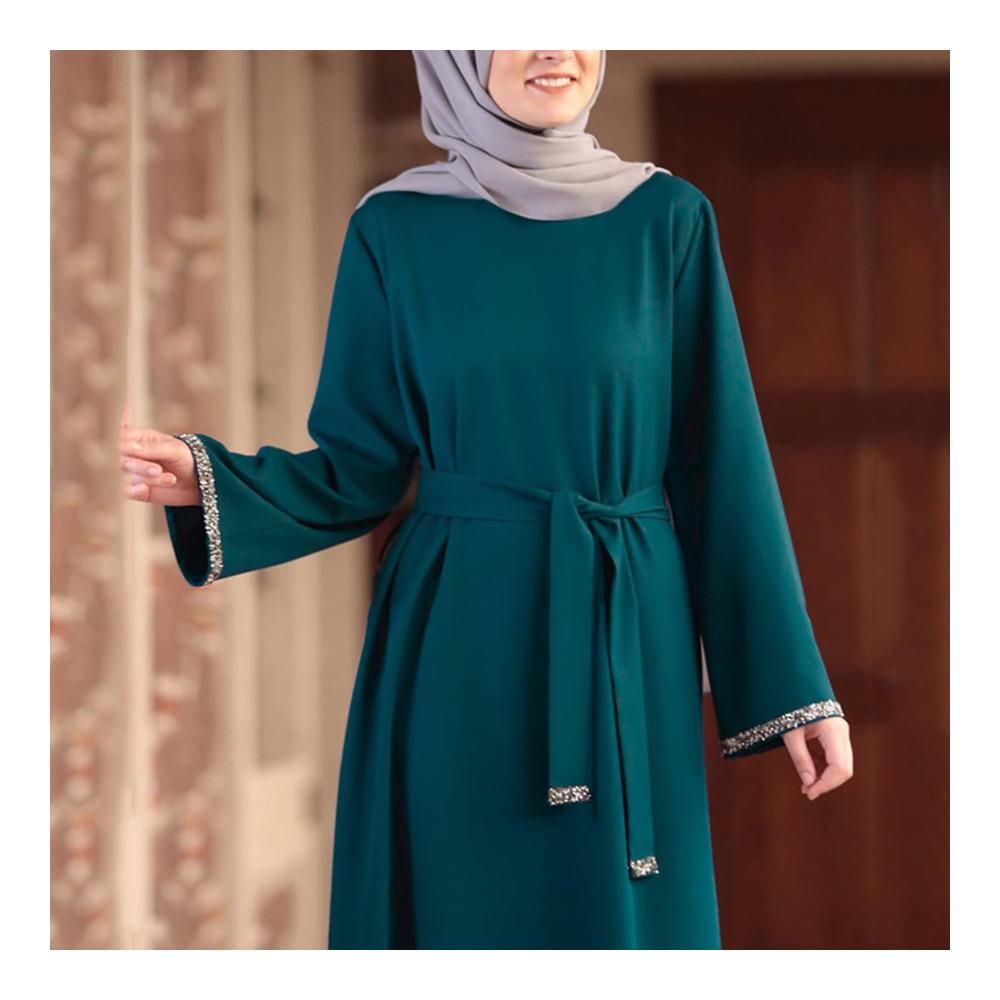 Elegantes Muslimisches Langarm Abaya Set für Damen Modische Islamische Kleidung & Gebetskleid in Einem – Perfekt für Freizeit und Glaubensmomente