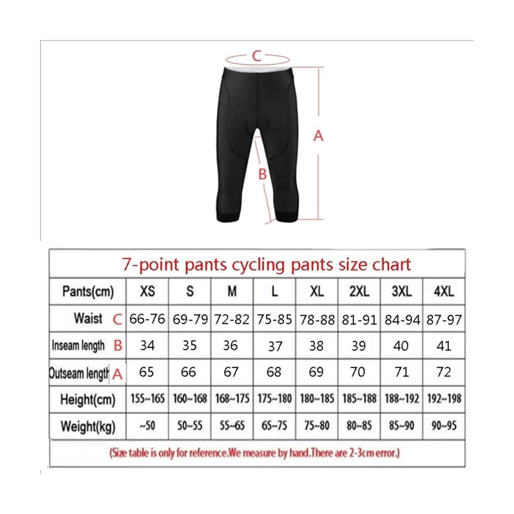 Sommer-Latzhosen Bequeme 3/4-Reitshorts für Herren/Damen | Schwarze Fahrrad-Trägerhose mit 7-Punkte-Design | Ideale Outdoor-Radhose für alle Aktivitäten (Größe XXXL
