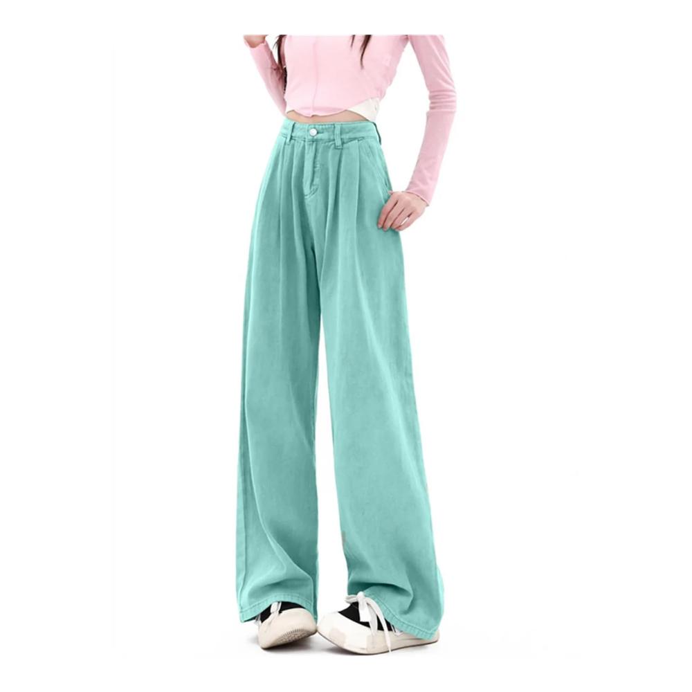 Entdecke den zeitlosen Stil Damen Vintage Jeanshosen mit hoher Taille weitem Bein und voller Länge für einen lässig-eleganten Look