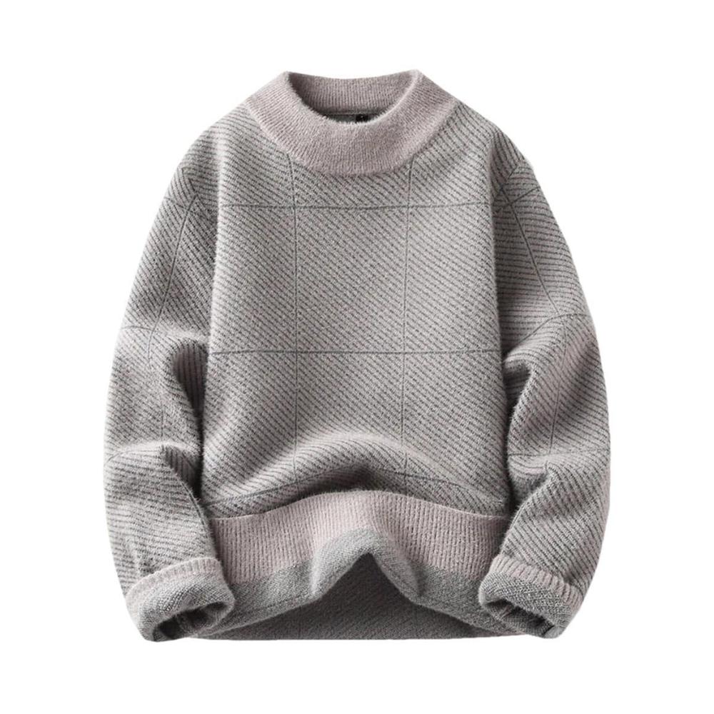 Modischer Herren Pullover für Herbst & Winter Patchwork Design Langarm Rundhalsausschnitt. Stylischer lässiger Look für jeden Tag