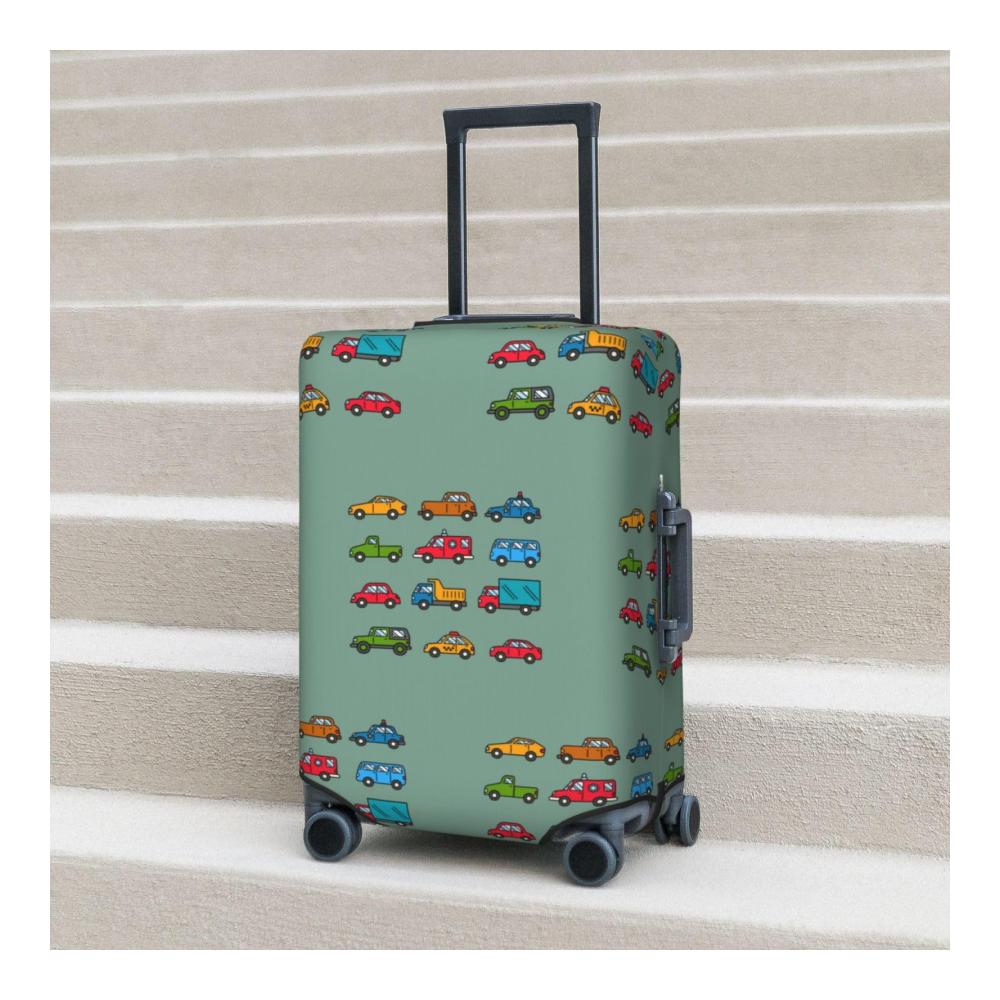 Schützen Sie Ihren Koffer mit Stil! Cartoon-Auto-Motiv waschbar und passend für 457-813 cm Gepäck. Modischer Schutz für Reisekoffer in Schwarz Medium. Jetzt sichern
