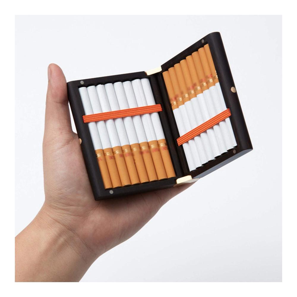 Schützen Sie Ihre Zigaretten stilvoll Vintage Holz Herren Zigarettenetui - Tragbare Zigarettenschachtel für den anspruchsvollen Raucher - Hochwertiges Accessoire und ideales Werbegeschenk