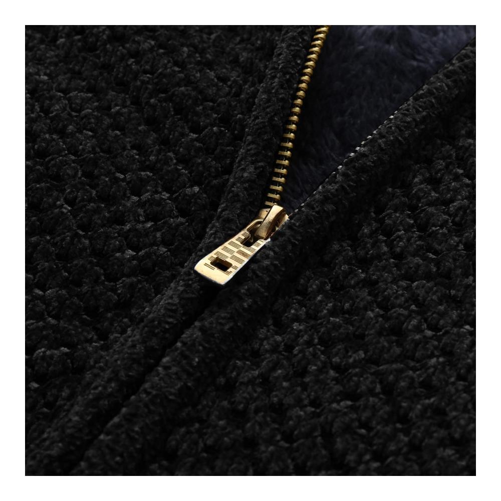 Strickjacke für Herren mit Kapuze | Große Größen | Warm & Gefüttert | Strickfleecejacke mit Reißverschluss | Langarm | Outdoor- & Winterjacke