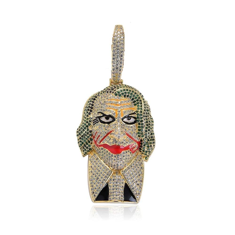 Entdecke den Wow-Faktor HEYBB Halskette mit Clown-Anhänger & Micro-Pavé-Kubikzirkon-Steinen - Statement-Schmuck für stilbewusste Männer! Perfekte Ergänzung für deinen Hip-Hop-Look
