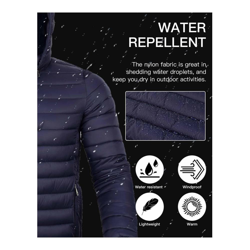 Stilvoll und Warm Hochwertige Daunenjacke für Herren - Leicht wasserabweisend und packbar - Perfekt für den Winter - Marineblau Größe M