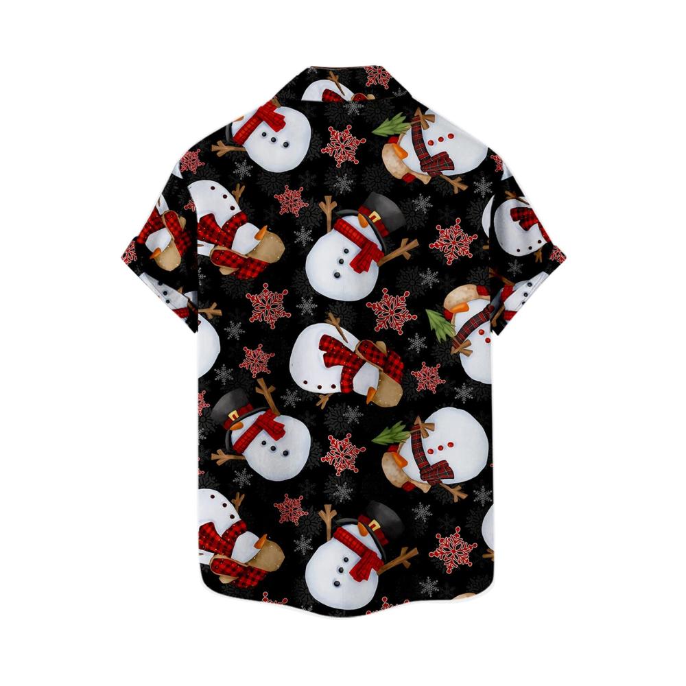 Stylische Weihnachtshemden Herren Kurzarm-Hemden mit funky Weihnachtsmotiven und lässigem Button-Down-Design - Perfekt für festliche Stimmung! 🎅👕