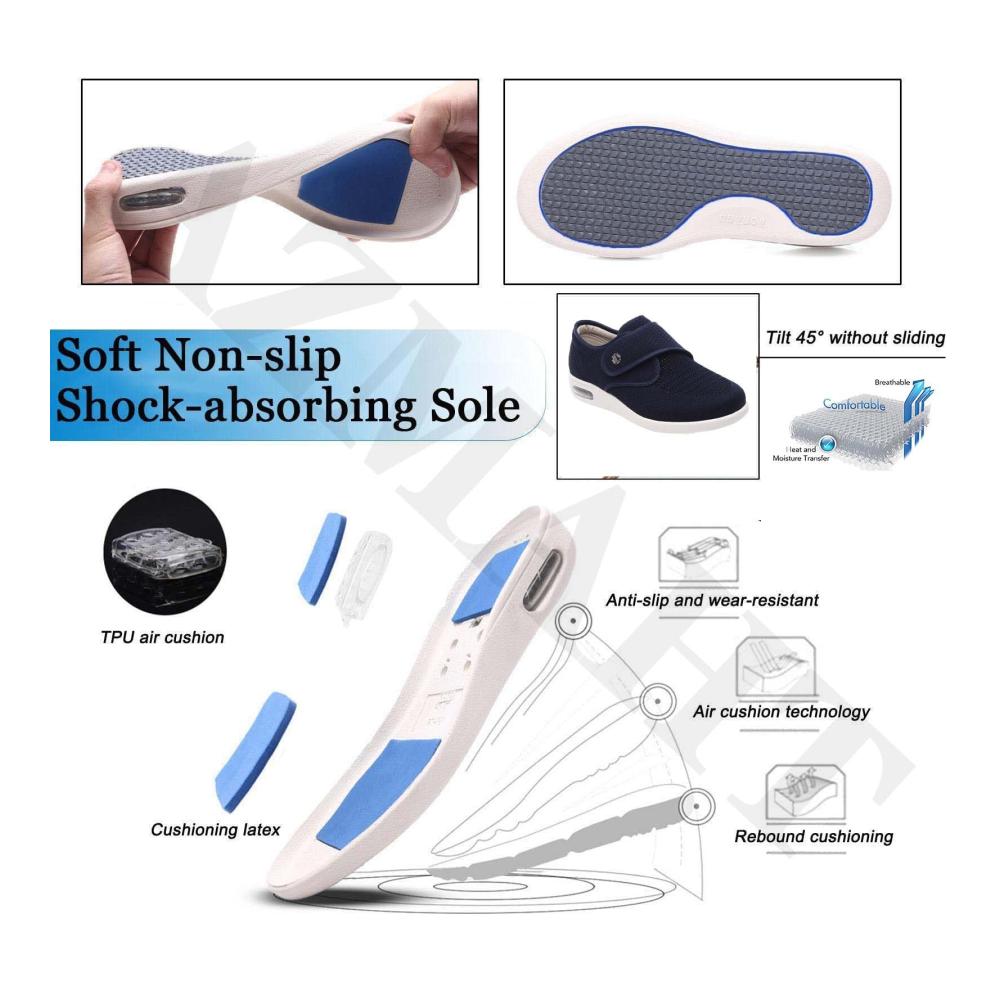 Gemütliche Hausschuhe für Damen und Herren - Atmungsaktiv bequem und extra breit! Perfekt für Diabetiker und alle die Komfort lieben. Schlupfschuhe mit Luftpolster für den Sommer
