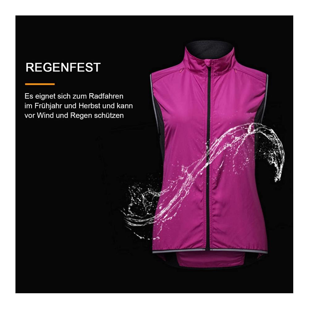 Entdecken Sie die ultimative Damen-Fahrradweste Leicht wasserdicht winddicht und reflektierend. Perfekt zum Wandern Joggen und Angeln in Lila Größe 4XL