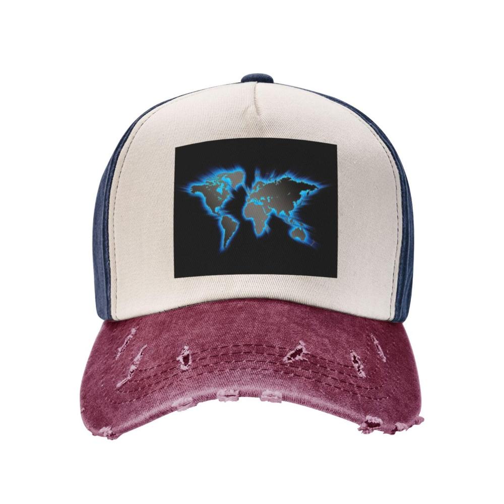 Entdecke die Welt mit Stil Verstellbare Baseballkappe mit Weltkarten-Motiv - Das ideale Geschenk zum Vatertag und für Outdoor-Enthusiasten! Vielseitiger Hut für jeden Anlass. Erhalte deinen Look
