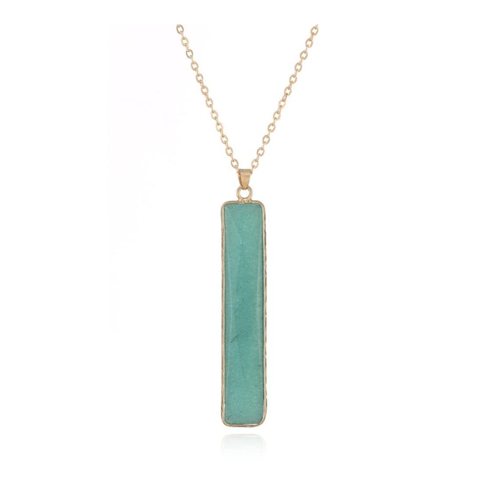 ```
-----Edle Kristall Ketten Naturstein Rechteck Anhänger in Gold - Reiki Chakra Energie Mode-Choker & Amulett. Schmuck für Frauen & Männer perfektes Geschenk!
```