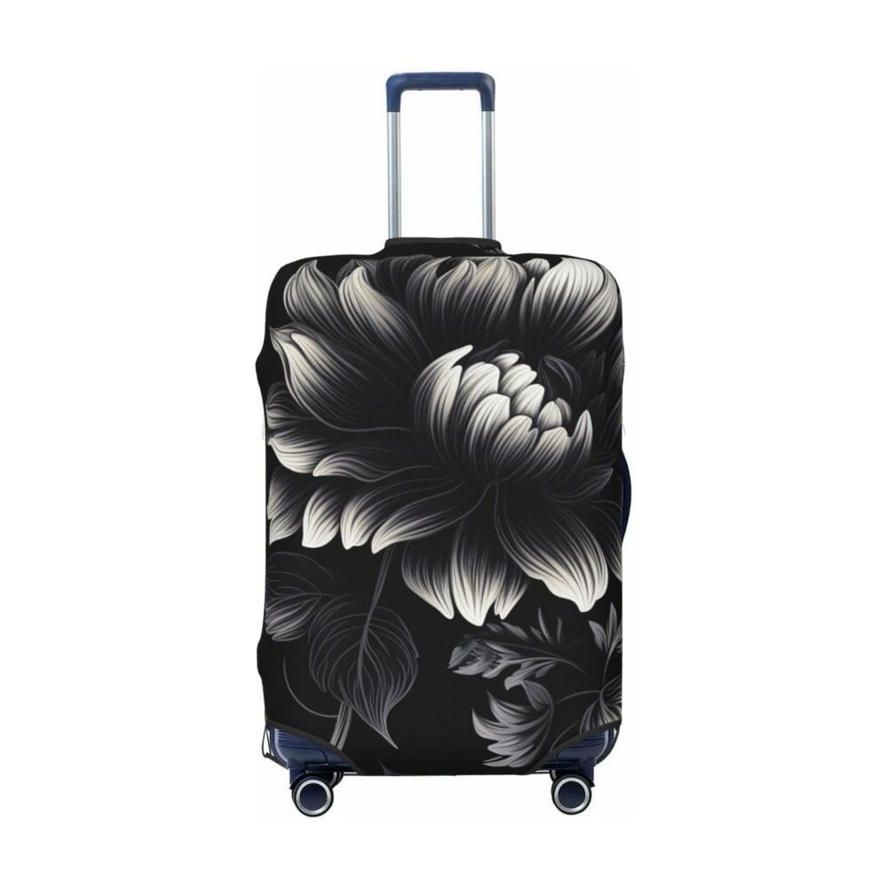 Schützen Sie Ihr Gepäck stilvoll unterwegs! Elastische Koffer-Abdeckung mit Blumenmuster für 457–813 cm große Gepäckstücke. Jetzt in Schwarz erhältlich