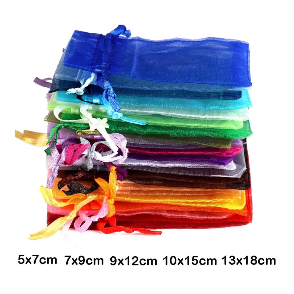 111 Süßigkeiten-Geschenkboxen für Hochzeiten Party-Geschenktüten 50/100 Stück/Los Organza-Geschenkbeutel für Schmuck 24 Farben Kordelzugbeutel für Hochzeit Weihnachten Süßigkeiten Geschen