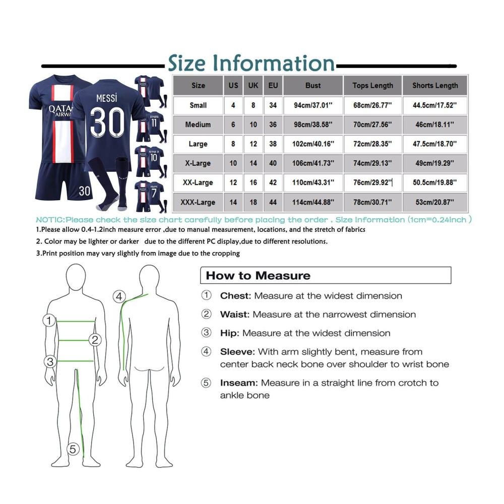 Entdecke die Ultimative Auswahl an Sporttrainingstrikots! Paris Trikot Set 23/24 für Erwachsene & Kinder. Perfekt für Fußballtraining und Spiele! Nr.30/10/7 für Alle Altersgruppen
