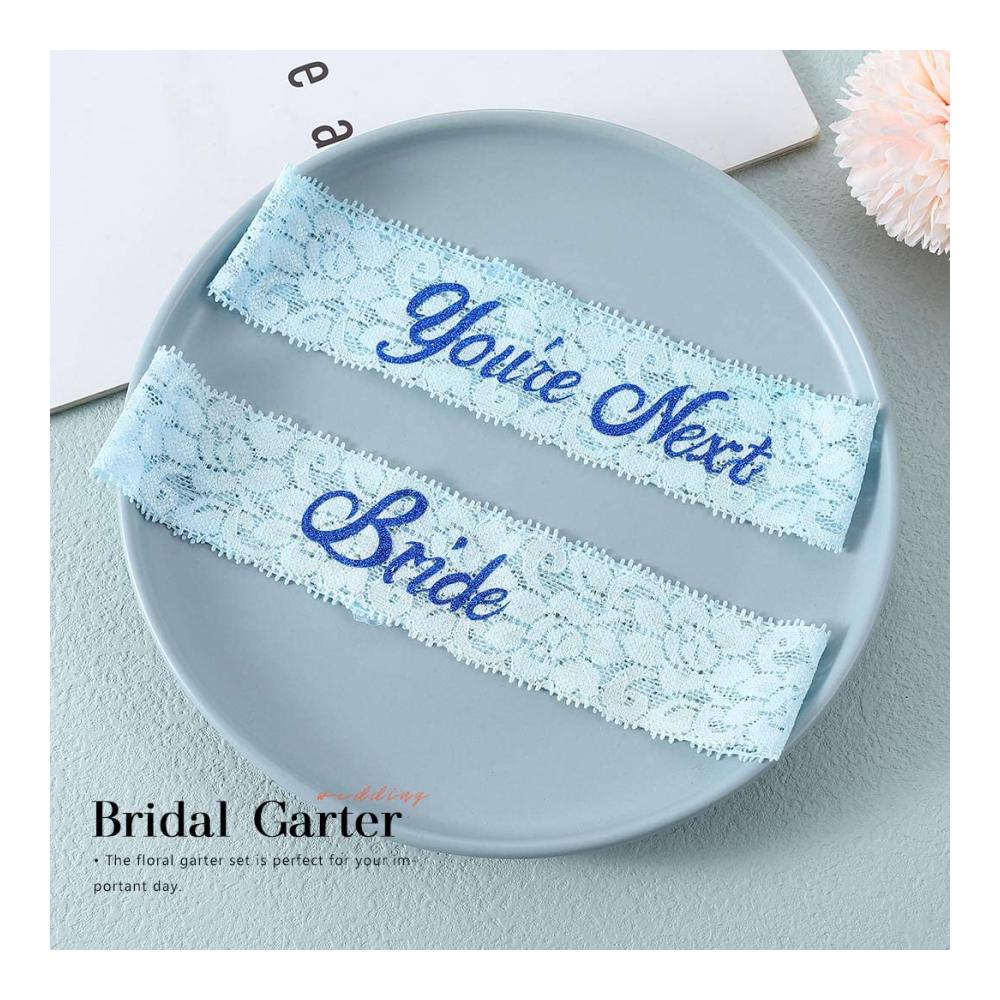 Exklusives Brautstrumpfband-Set Handgefertigte Spitze perfekt für Hochzeiten! Zwei elegante Strumpfbänder & Strumpfhalter in Himmelblau für Frauen und Mädchen. Jetzt verfügbar