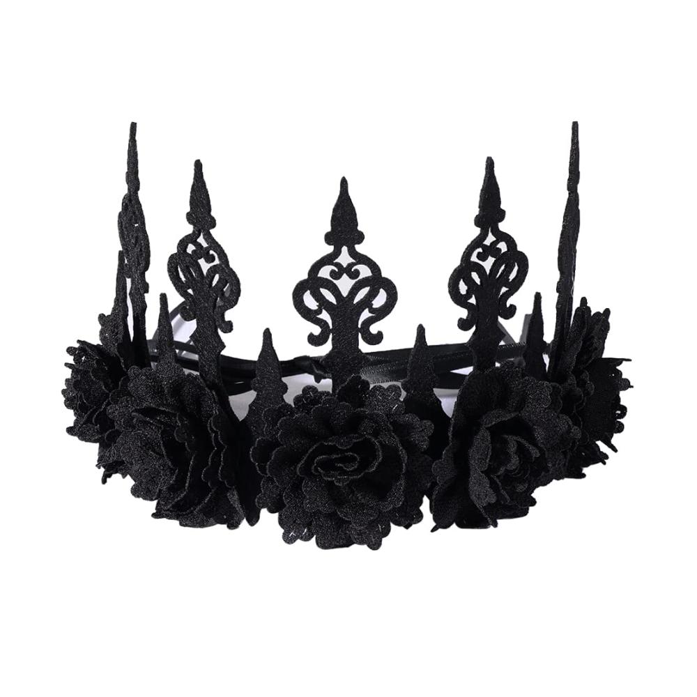 Exquisite Gothic Schwarze Rose Krone Haarband Barocke Eleganz für jeden Anlass! Stilvolles Accessoire für Parties und Events. Holen Sie sich jetzt dieses einzigartige Haarband! 🌹✨