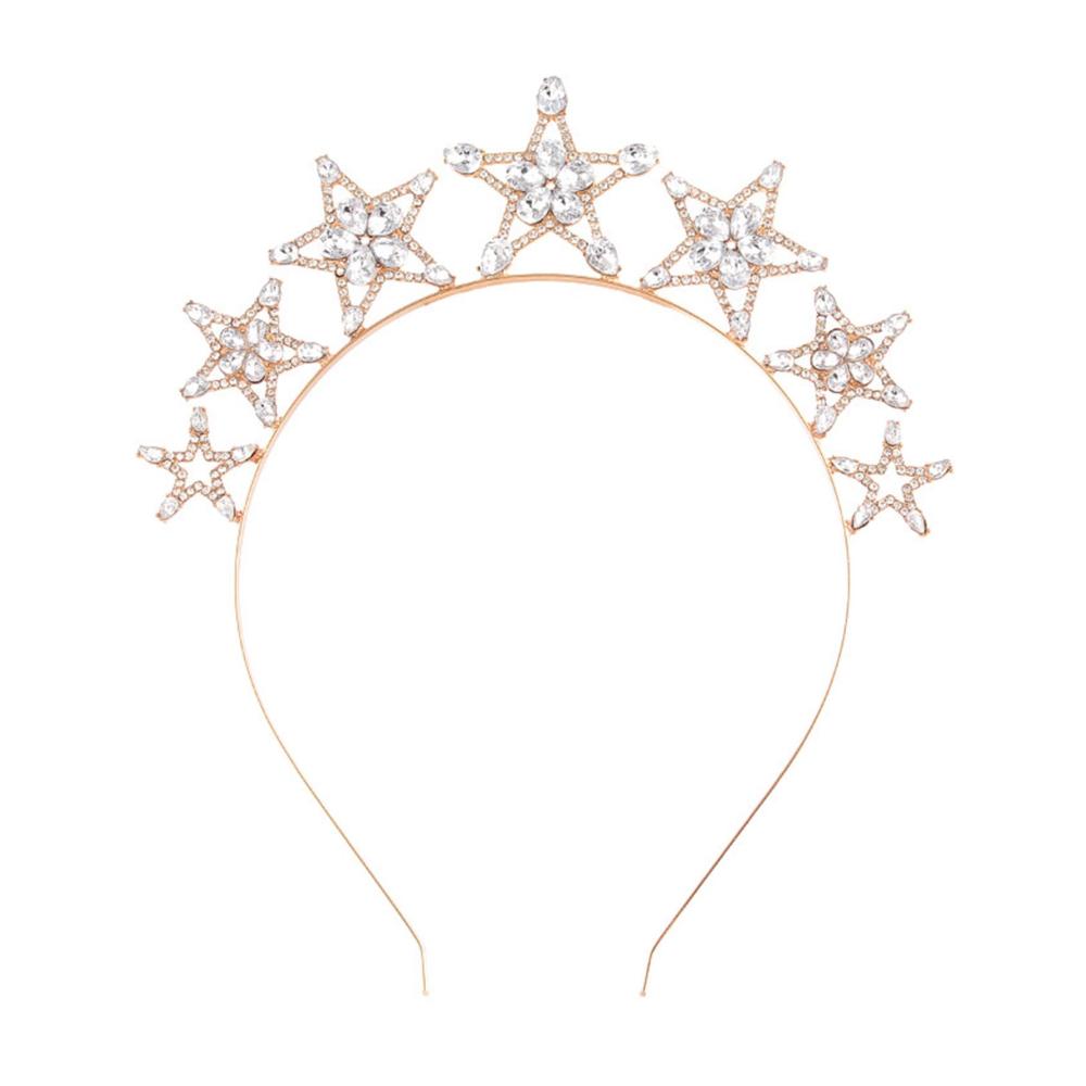 Glamouröser Stern-Haarreif mit funkelnden Strasssteinen – Ideal für Braut & Party Kristall-Stirnbänder als Foto-Requisiten