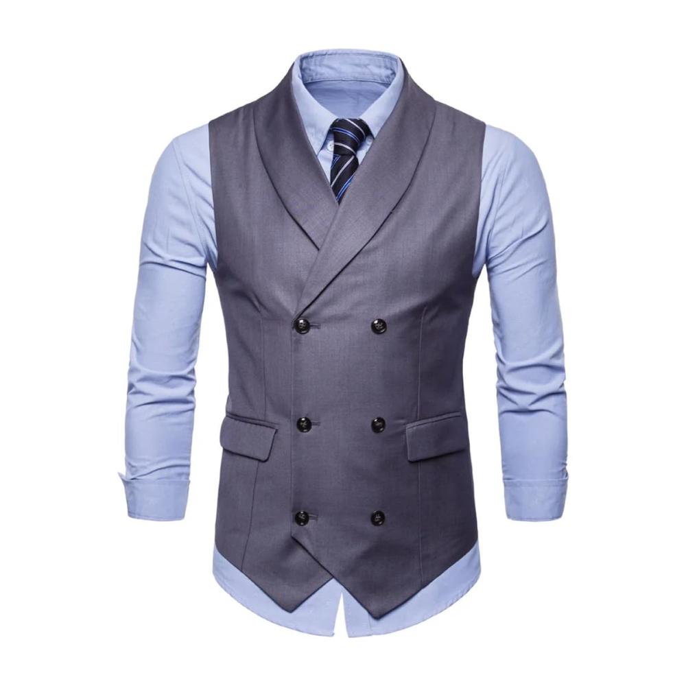 Elegante Herrenweste für Herbst und Winter Europäische Zweireiher Slim Casual Weste - Stilvoll und bequem für jede Gelegenheit