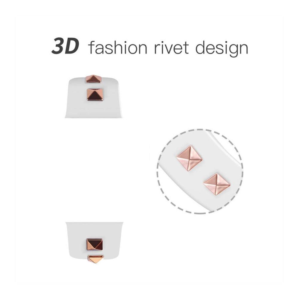 Punk Niet Uhrenarmband aus Silikon für 38mm/40mm/42mm/44mm iWatch Series 1/2/3/4/5/6//7/SE mit verstellbarer Schließe