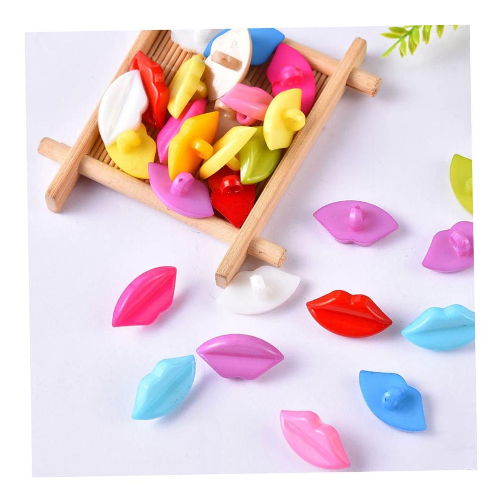 Entdecken Sie die Vielfalt der Click-Buttons 100er Packung mit Sicherheitsaugen farbigen Lippenformen und mehr für DIY Nähen Scrapbooking und Schmuckgestaltung