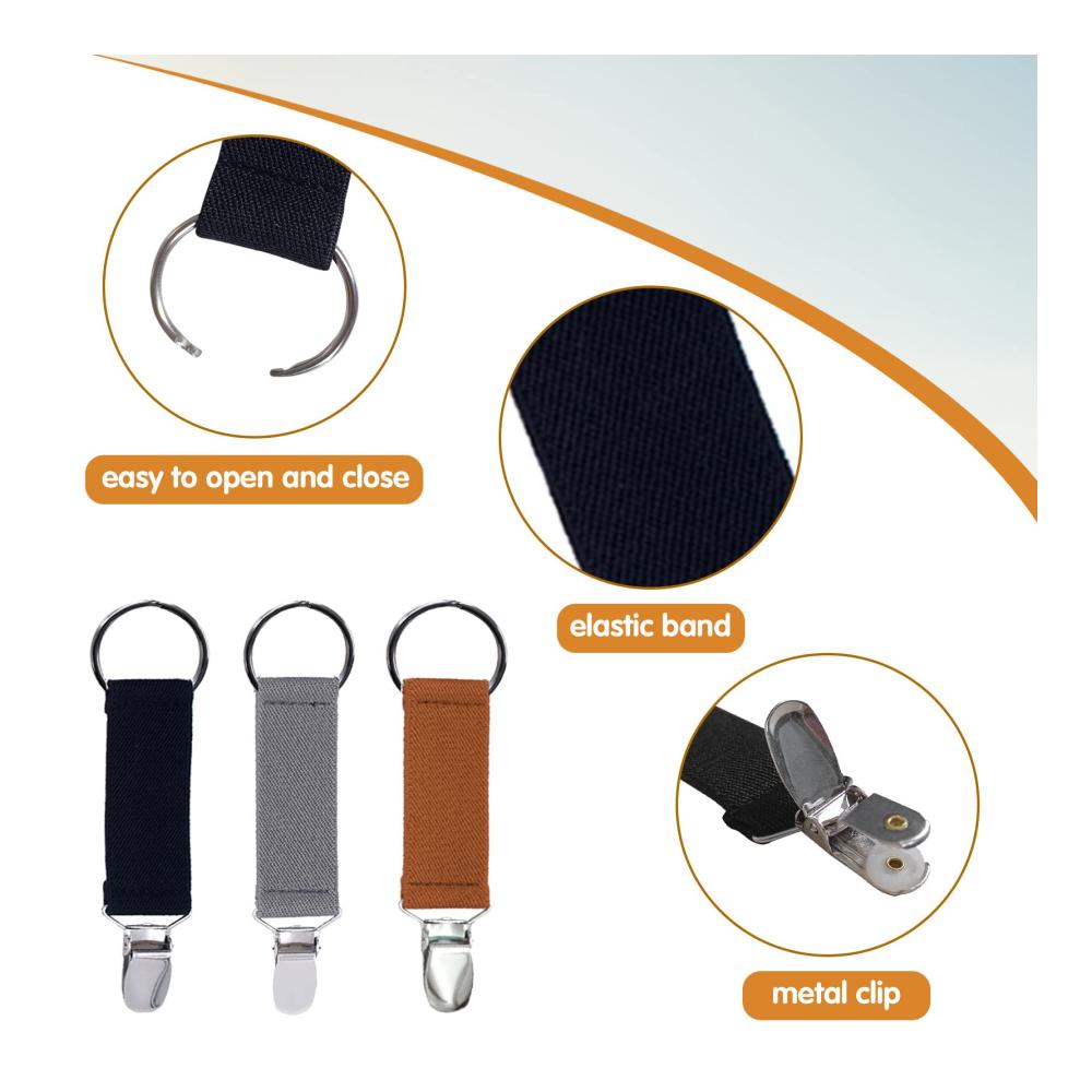 Stilvoll organisiert Geldklammern-Set für Reisen und Alltag. 6 elegante Clips für Hüte Taschen und mehr. Vintage-Design in Schwarz Grau und Braun. Perfekt für moderne Abenteurer