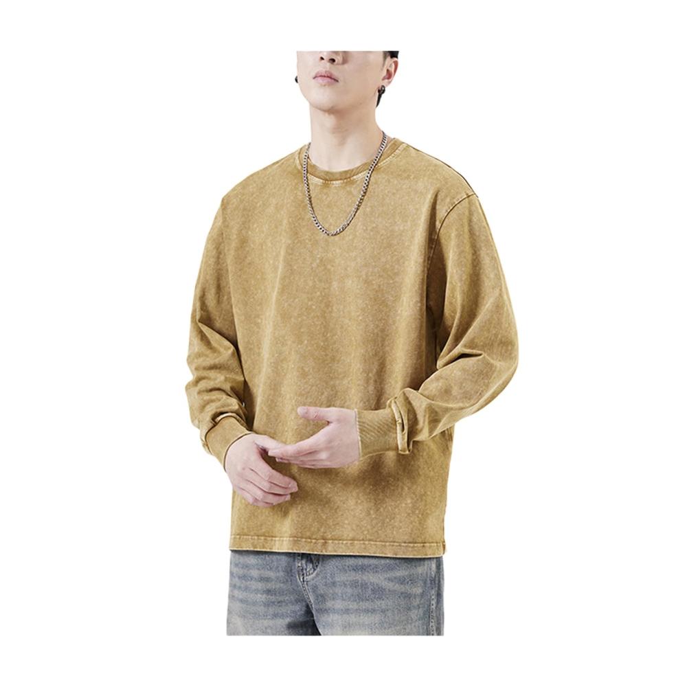 Attraktive Herren Langarm T-Shirts mit Rundhals aus Baumwolle - Lockerer Sitz & Feste Farben für den Outdoor-Einsatz