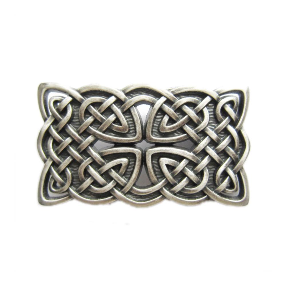Einzigartige Jean-Friend Gürtelschnallen Vintage Silber Rechteck Keltisch Geflochtenes Kreuz-Knoten-Design für einen stilvollen Look