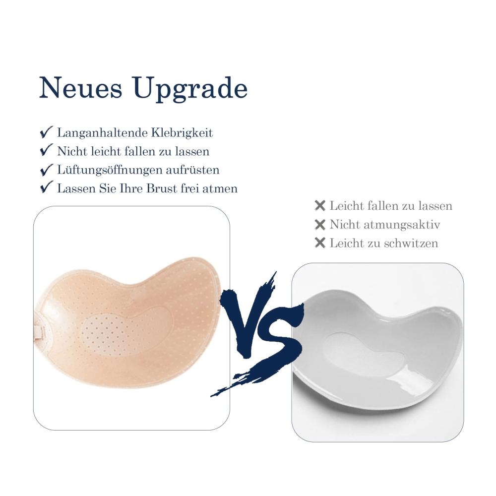 Entdecken Sie den perfekten Halt mit unseren Klebe-BHs! 2 Stück mit Silikon Nippelpads für unsichtbaren Push-Up. Ideal für Partys & rückenfreie Kleider. Jetzt bestellen