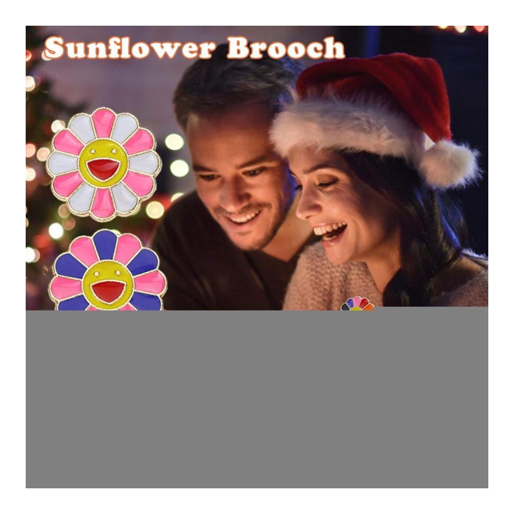 Elegante Broschen & Anstecknadeln Takashi Murakami Happy Flower Plüsch Strap Badge - Regenbogen Tasche Blumen Brosche - Mode Emaille Pins - Lächelnde Sonnenblumen für stilvolle Männer & Frauen