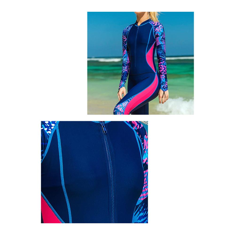 Schützen Sie Ihre Haut mit Stil Damen Langarm Rashguard-Shirt Badeanzug - UPF 50 Sonnenschutz und Komfort für das Surfen und mehr