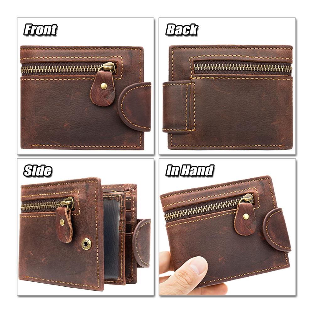 Entdecken Sie zeitlose Eleganz Hochwertige Vintage-Geldbörse für Herren aus Echtleder mit RFID-Blockierung 8 Kartenfächern Münzfächern und Ausweisfenstern