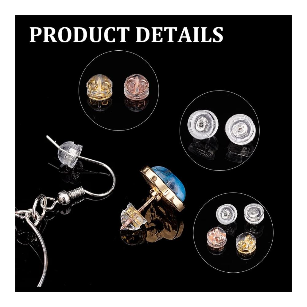 Verbessern Sie Ihr Ohrringerlebnis mit 80 Stück Silikon Ohrringverschlüssen! Weich bequem und in 4 Farben erhältlich. Idealer Ersatz für Studs und Hoops. Erleben Sie Komfort und Stil
