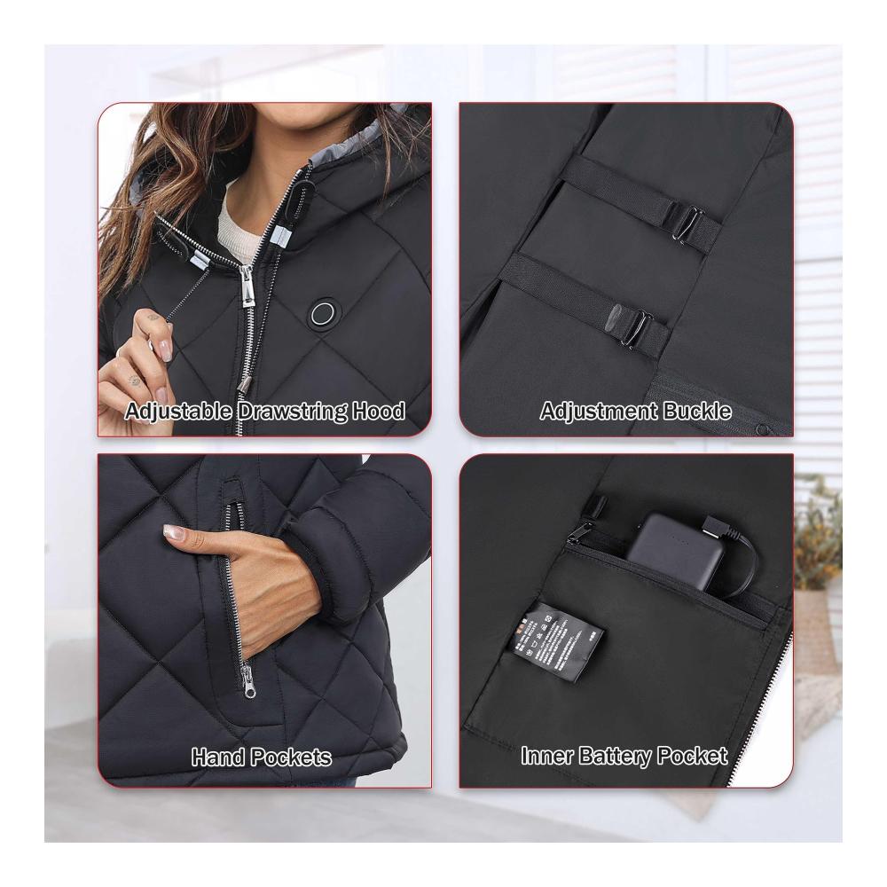 Kuschelige Wärme im Winter Beheizbare Damenjacke mit Powerbank | 3 Heizstufen | USB-Heizung | Slim Fit für Ski & Outdoor | Perfektes Weihnachtsgeschenk